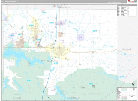 Williamson County Il Wall Map Premium Style By Marketmaps Mapsales