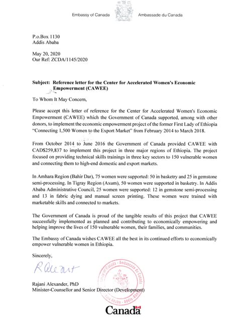 Canada Embassy Reference Letter May 22 2020 Cawee