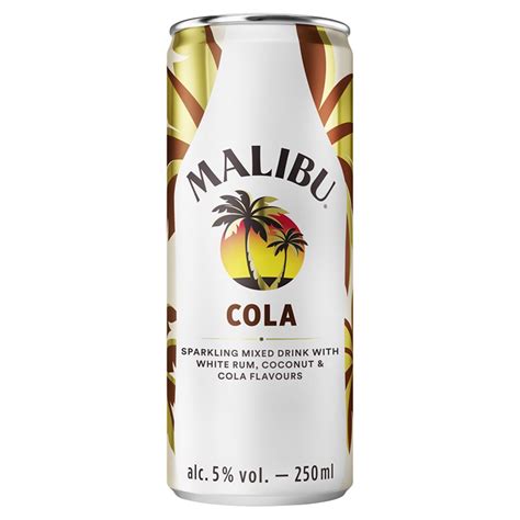 Malibu Cola Sparkling Pre Mixed Drink 250ml Bb Foodservice