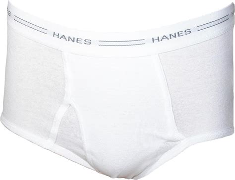 Hanes Mens Cotton White Briefs Knickers With Comfort Flex Waistband