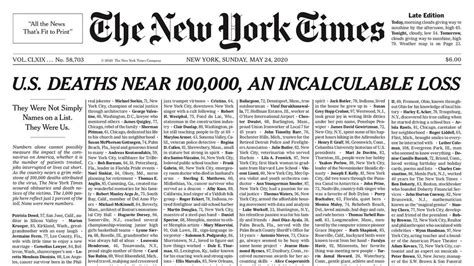 Opinion 100000 The Names Behind A Grim Toll The New York Times