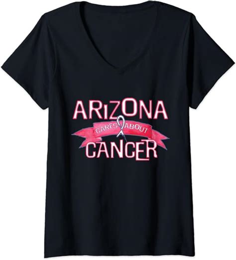 womens arizona cares about breast cancer support breast cancer v neck t shirt clothing