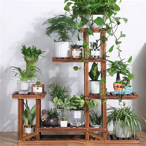 Find out more about browser cookies. Rustic 6 Tier Wooden Step Shelf Stand Plant Flower ...