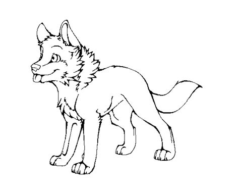 Wolf Pup Lineart Wolf Coloring Page Cute Wolf Drawings