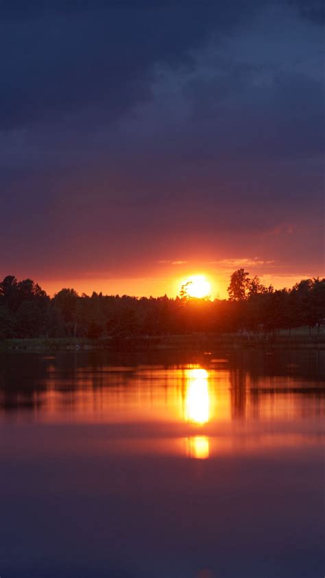 Landscape Sunset Lake Sun Dusk