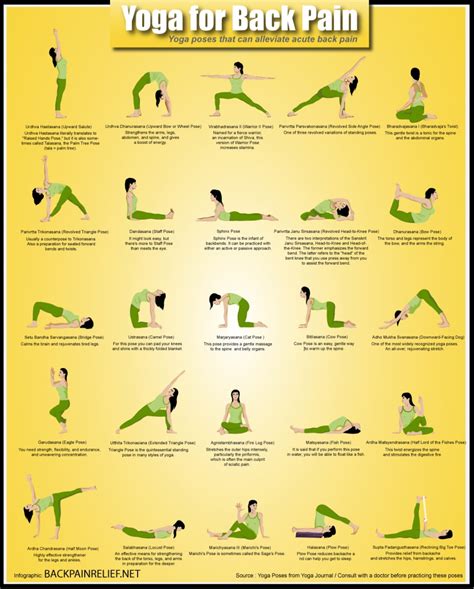 Yoga Poses For Back Pain Relief Infographic Ergonomics Fix