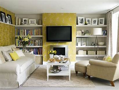 Rooms Yellow Wall Grey Sitting Paper Interior