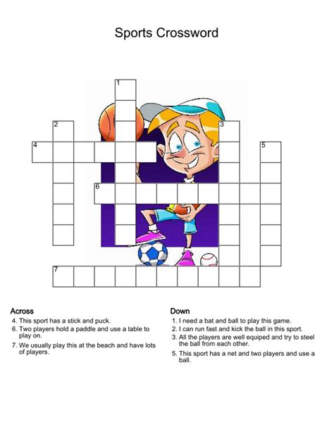 Sports Crossword Puzzles Printable Printable Word Searches