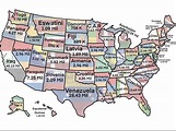 Map Compares US States to Countries by Population