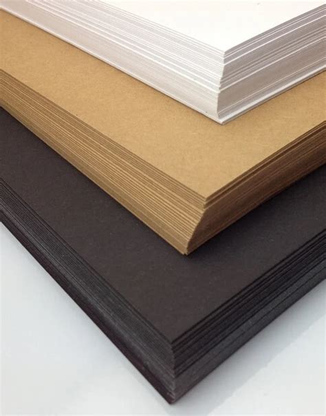 10 à 30 Feuilles A4 Kraft Brun Blanc 230gsm Recyclé Épais Carton Noir