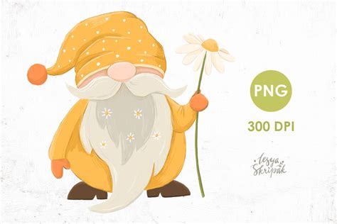 Gnome Daisy Gnome Summer Daisy Clipart By Lesya Skripak TheHungryJPEG