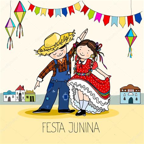 Chico Y Chica Bailando En La Fiesta Brasileña De Junio Festa Junina 2022