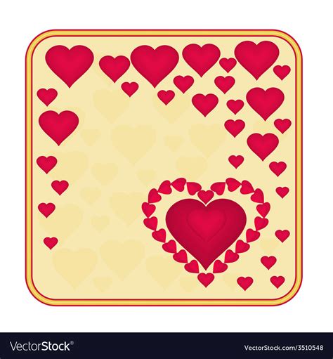 Valentines Day Frame Of Hearts Background Vector Image