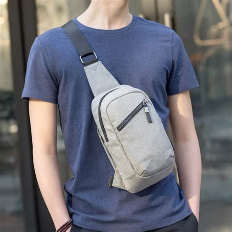 Small Crossbody Bag For Men Waterproof Shoulder Bags Single Shoulder Messenger Bags Vintage Grey