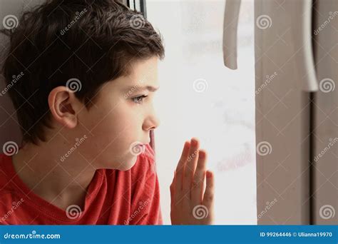 Teenager Boy Looking Out Of The Window Stock Photo Image Of Caucasian