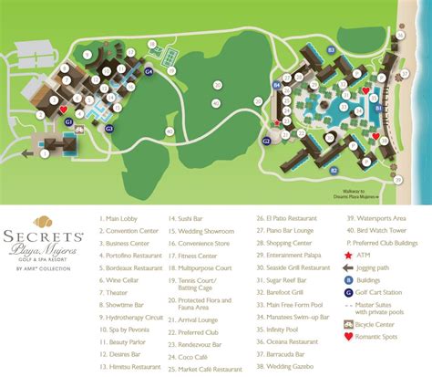 Resort Map Secrets Playa Mujeres Golf And Spa Resort Cancun Mexico