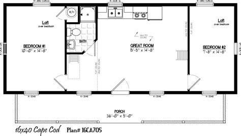16x40 Lofted Barn Cabin Floor Plans Willerby Portland 2016 40x16 3bed