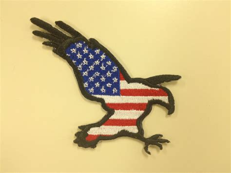 American Eagle Embroidered Patch With Iron On Backing Patriotic Eagle