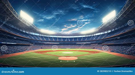 Generative Ai Professional Baseball Grand Stadium Modern Public Sport Stock Illustration