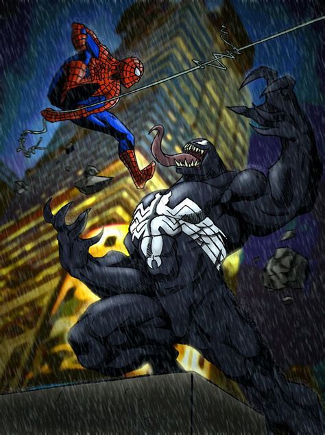 Spidey Vs Venom By Zethkeeper On Deviantart Spiderman Artwork Venom