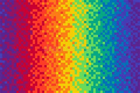 Pixel Rainbow Background Seamless Pattern Stock Vector Illustration