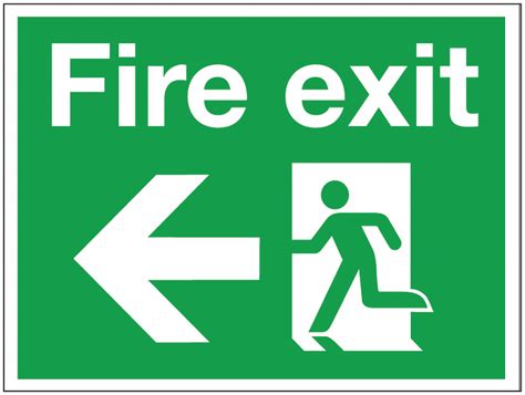 Flexible Fire Exit Arrow Left Construction Sign Safetyshop