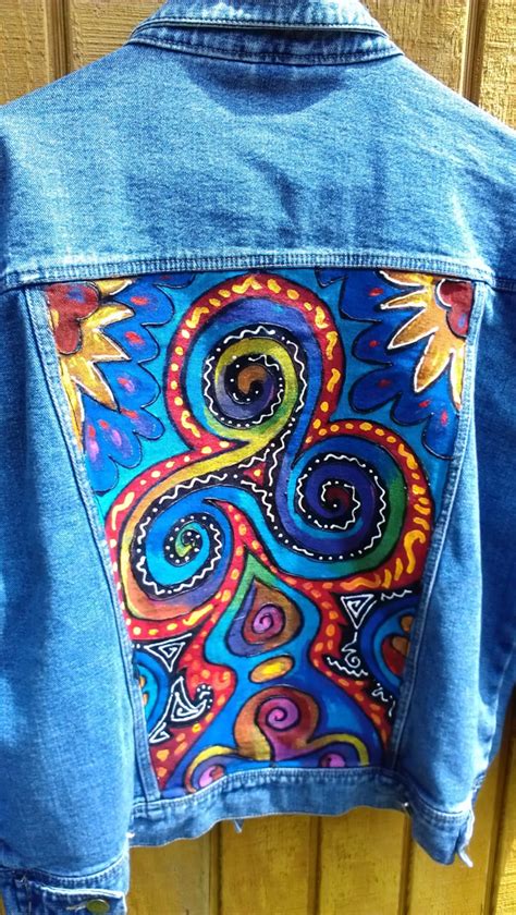 Wearable Art Hand Painted Denim Jacket Etsy