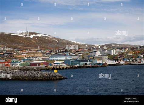 Norway Finnmark Hammerfest Town Port Entrance Stock Photo Royalty
