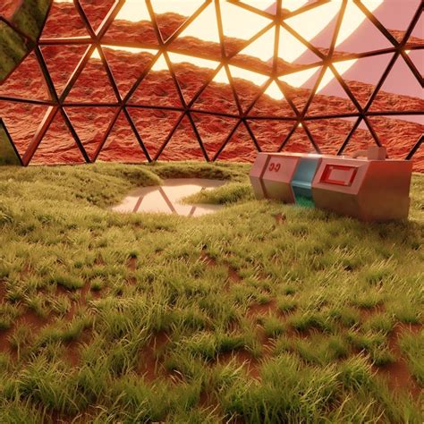 Small Garden Under A Geodesic Dome On Mars In 2020 Geodesic Dome