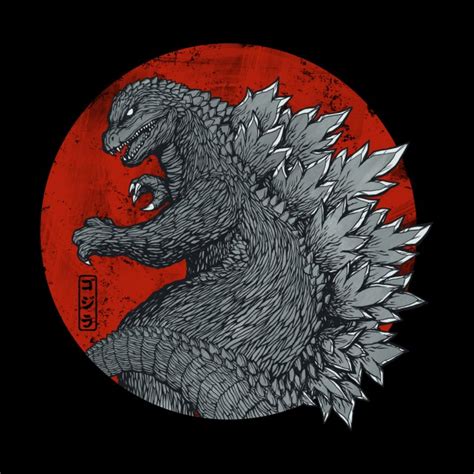 Tokyo Kaiju Black Variant Threadless Artist Shop Godzilla Tattoo