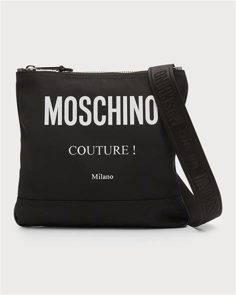 Moschino Mens Logo Shoulder Bag Neiman Marcus