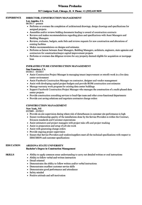 Oct 20, 2017 · the key focus of any project manager's resume skill section should be on their ability to lead a team project and act as a bridge between that team, upper management, and the clients. Resume Examples Construction Management - Best Resume Examples