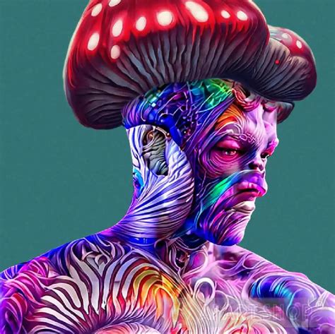Psychedelic Mushroom Head Man