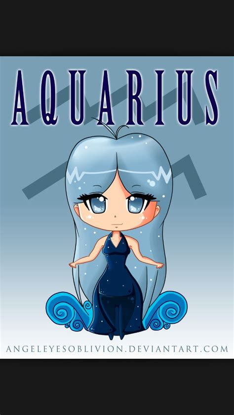 Little Aquarian Anime Zodiac Aquarius Art Zodiac Art
