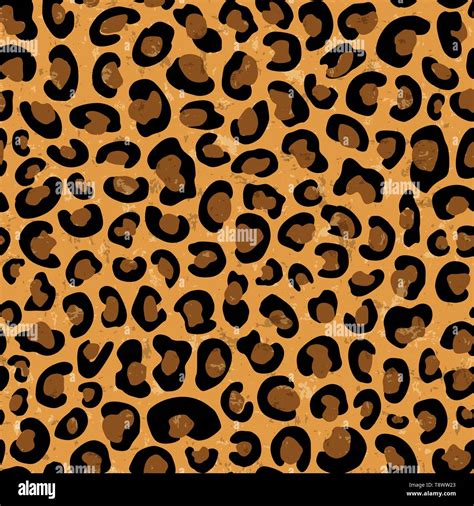 Leopard Print Seamless Pattern Wild Animal Skin Background With Grunge