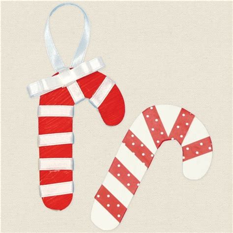 Wooden Candy Cane Shape Pack Of 20 Christmas Ornaments