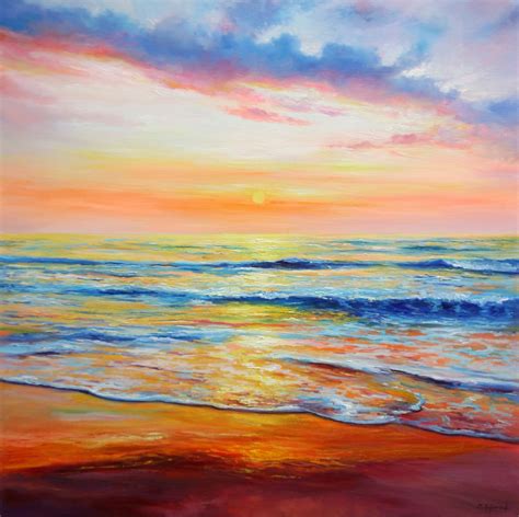 Sunset Seascape Large Seascape Oil Painting Artfinder