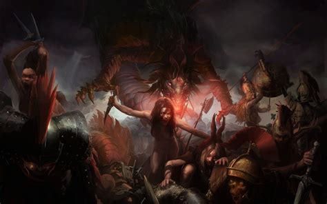 Wallpaper Wanita Seni Fantasi Naga Setan Mitologi Telanjang Pertandingan Screenshot