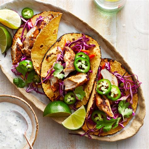 By robb walsh fine cooking issue 112. Grilled Chicken Tacos with Slaw & Lime Crema Recipe ...
