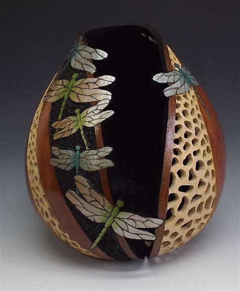 Untitled Original Art By Carved Gourds By Susan K Burton Painted