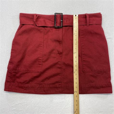 banana republic skirt womens 18 red denim belt accent short skirt ebay