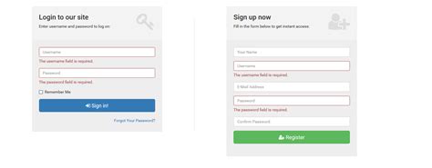 Using Login Form And Registration Form In Same Page