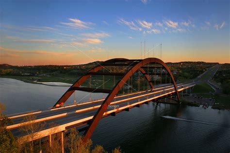 Beautiful Afternoon Sunset At The 360 Bridge Pennybacker Bridge