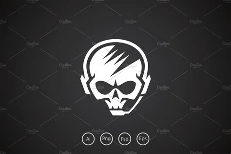 Hardcore Skull Gamer Logo Template ~ Logo Templates