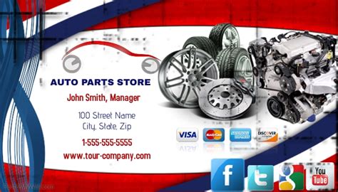 Auto Parts Store Business Card Template Postermywall
