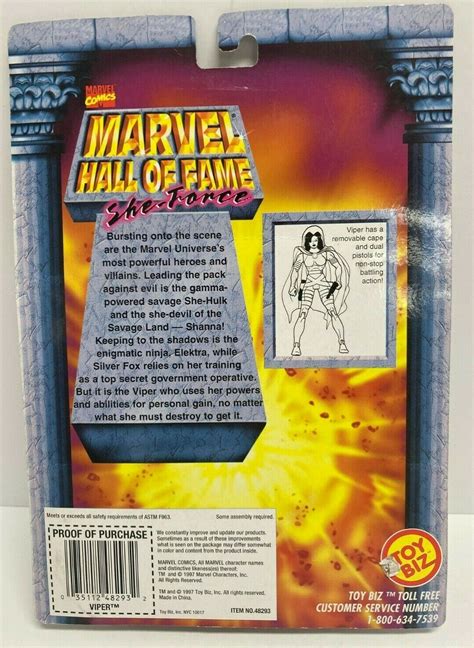 Toy Biz Marvel Comics Marvel Hall Of Fame She Force Viper 1997 Bx