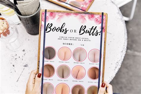 Boobs Or Butts Game With Answer Key Etsy