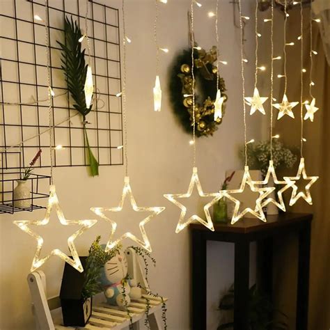 Led Light 25m Five Pointed Star Curtain Lights Stars Wedding Birthday