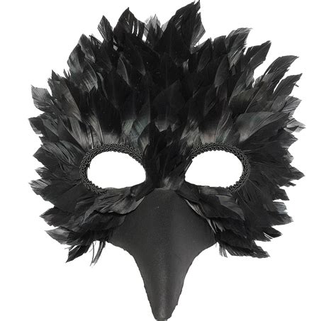 Black Crow Feather Mask Halloween Costume Accessories One Size Ebay