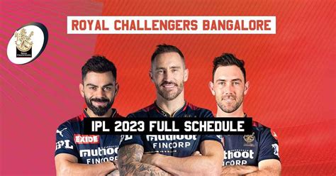 Royal Challengers Bangalore Ipl 2023 Schedule Rcb 2023 Schedule Rcb